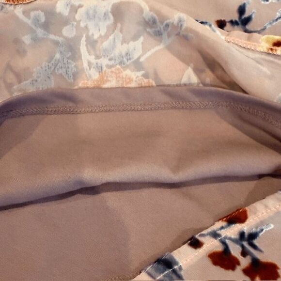 L.A. Hearts Burnout Sheer Slip Dress with Velvet Floral Print Pink Size XS - Picture 8 of 13